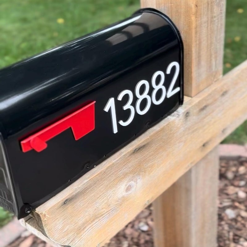 📬Free Personalization📬 Premium Mailbox Numbers - Custom Set -3D Acrylic Adhesive Numbers -Self Stick -Weatherproof, 3 Inch or 4 Inch, White or Black