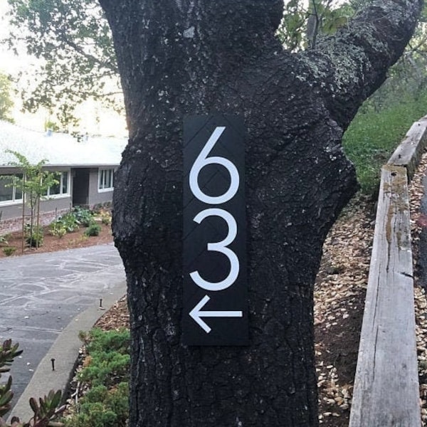 Arrow Address Number Sign | Address Sign | Directional Address Sign | House Number with Arrow | House Numbers | House Number Plaque