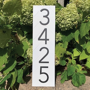 Custom Address Number Sign 20 x 5.5 Black or White Vertical or Horizontal Made in USA image 8