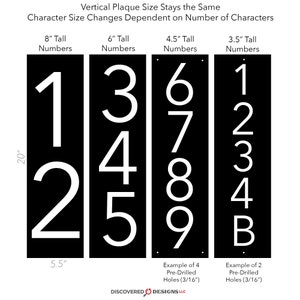 Custom Address Number Sign 20 x 5.5 Black or White Vertical or Horizontal Made in USA Bild 4