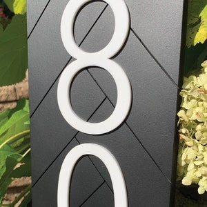 Custom Address Number Sign 20 x 5.5 Black or White Vertical or Horizontal Made in USA image 3