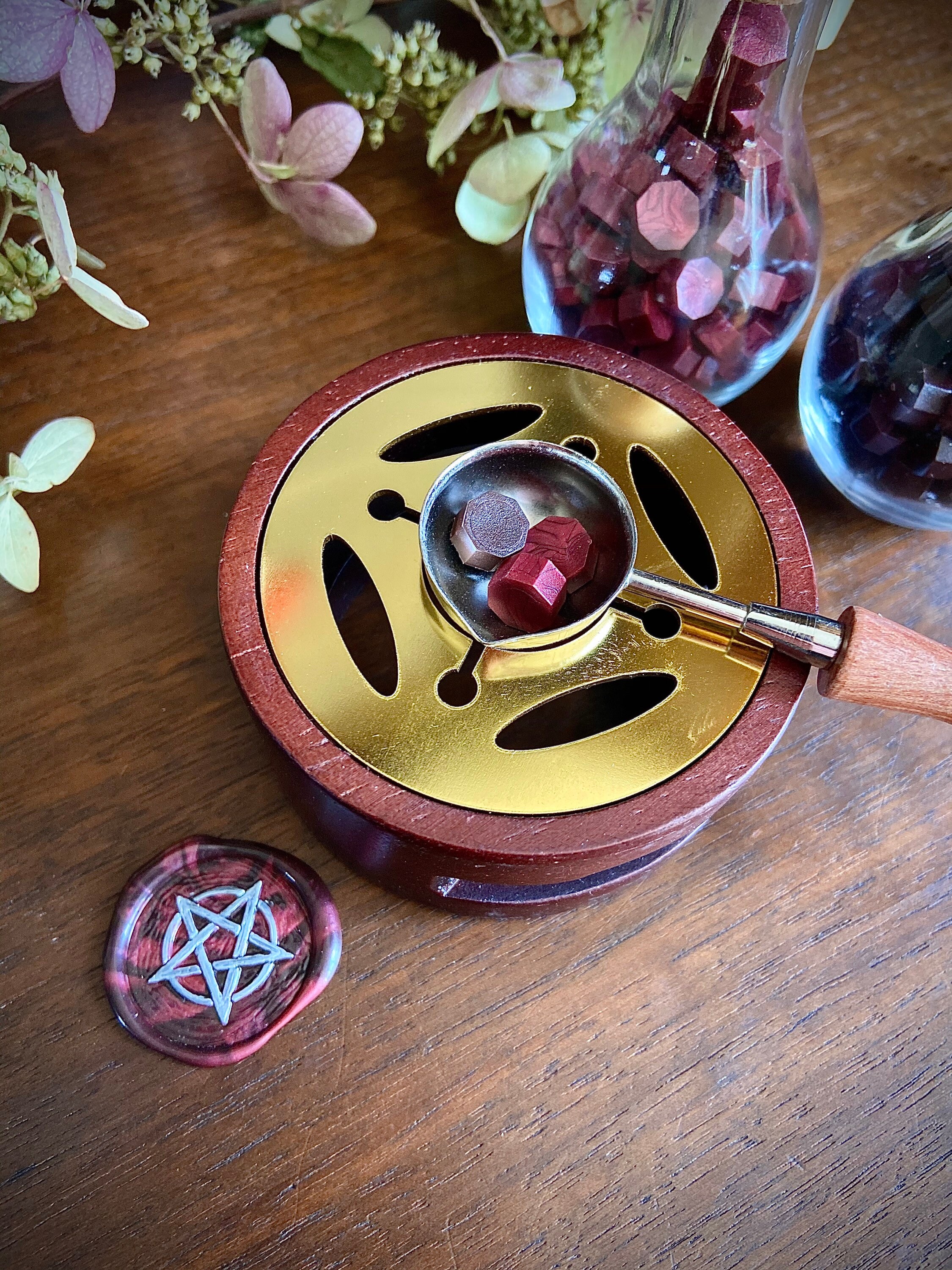 Wax Seal Furnace With Spoon Wooden Wax Melting Stove and Etsy