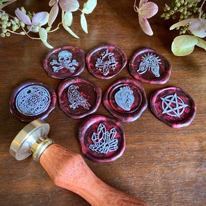 Brass Wax Seal Stamps with Wooden Handle - Your Choice - Free US Shipping