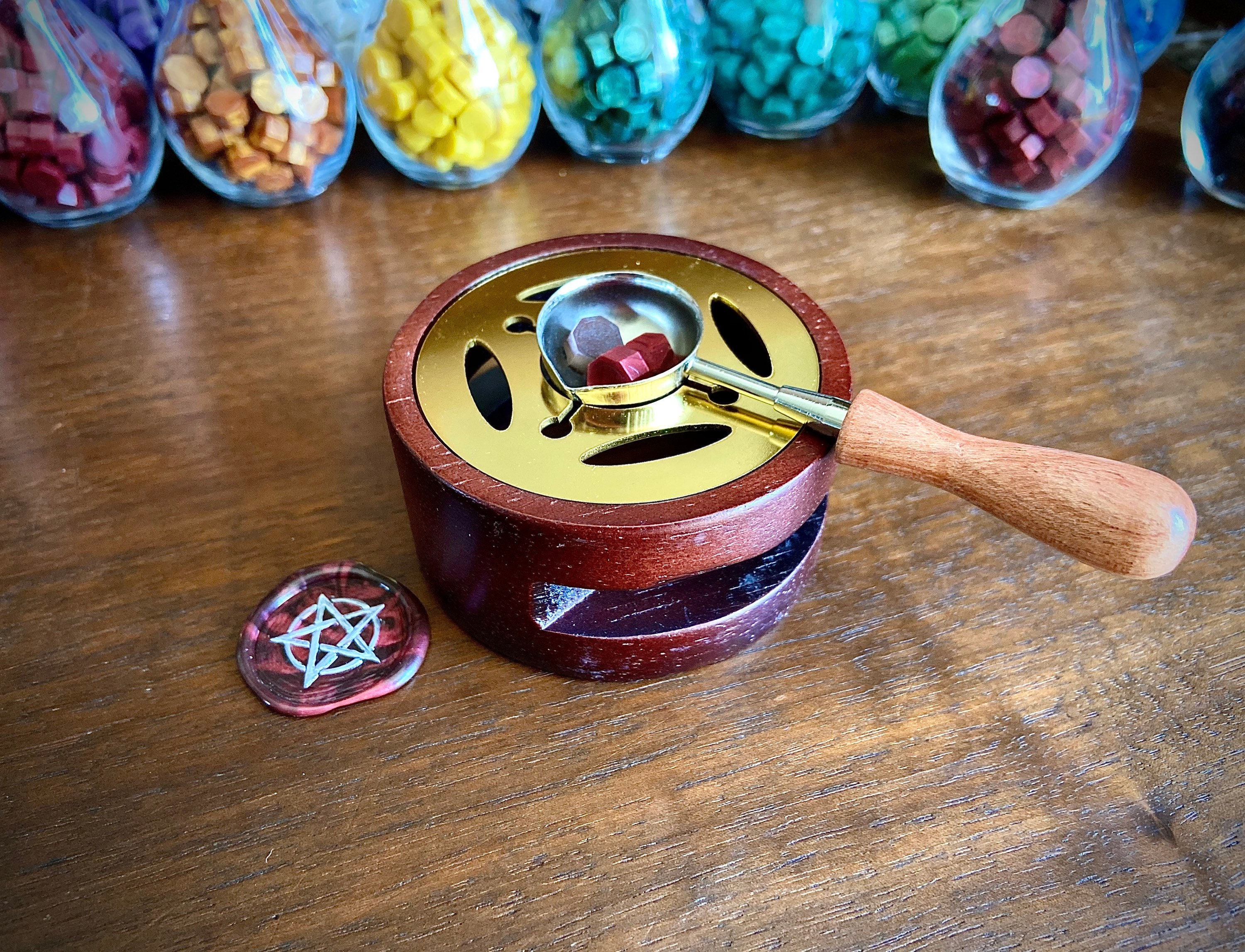 Wax Seal Furnace With Spoon Wooden Wax Melting Stove and Etsy