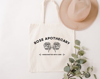 Reusable tote bag, eco friendly bag, canvas bag, sustainability, market tote, shopping bag, schitts creek, rose apothecary
