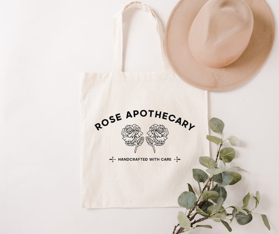 Reusable tote bag, eco friendly bag, canvas bag, sustainability, market tote, shopping bag, schitts creek, rose apothecary