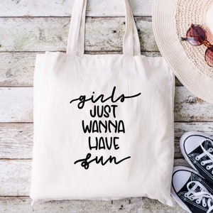 Sac fourre-tout réutilisable, sac écologique, sac en toile, durabilité, fourre-tout de marché, sac à provisions, les filles veulent juste s'amuser, fourre-tout amusant