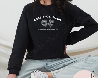 Rose Apothecary Crewneck, Handcrafted with care, schitts creek, rose apothecary, crewneck, vintage crewneck