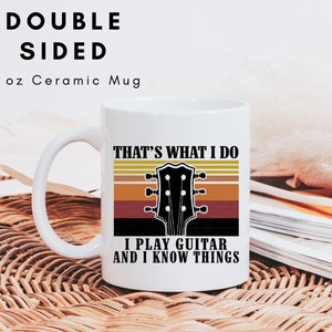 Guitar mug, guitar player, coffee mug, music lover, guitar lover, double sided mug