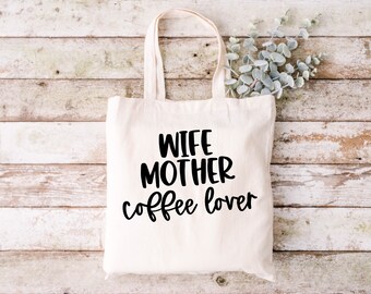 Reusable tote bag, eco friendly bag, bags tote, sustainability, market tote, shopping bag, coffee lover, cotton tote, tote bags canvas