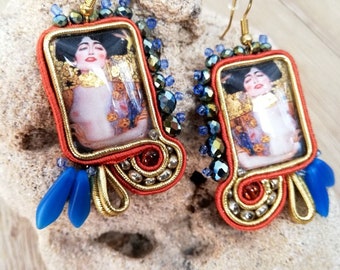 Earrings with Klimt motif