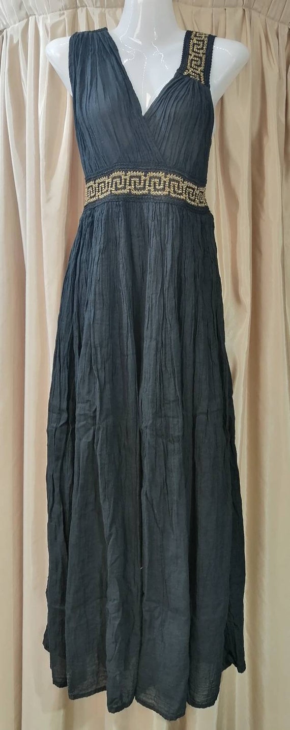 greek style cotton dresses Hera Goddess Cotton Dress * Deep V-Neck Grecian Maxi Gown