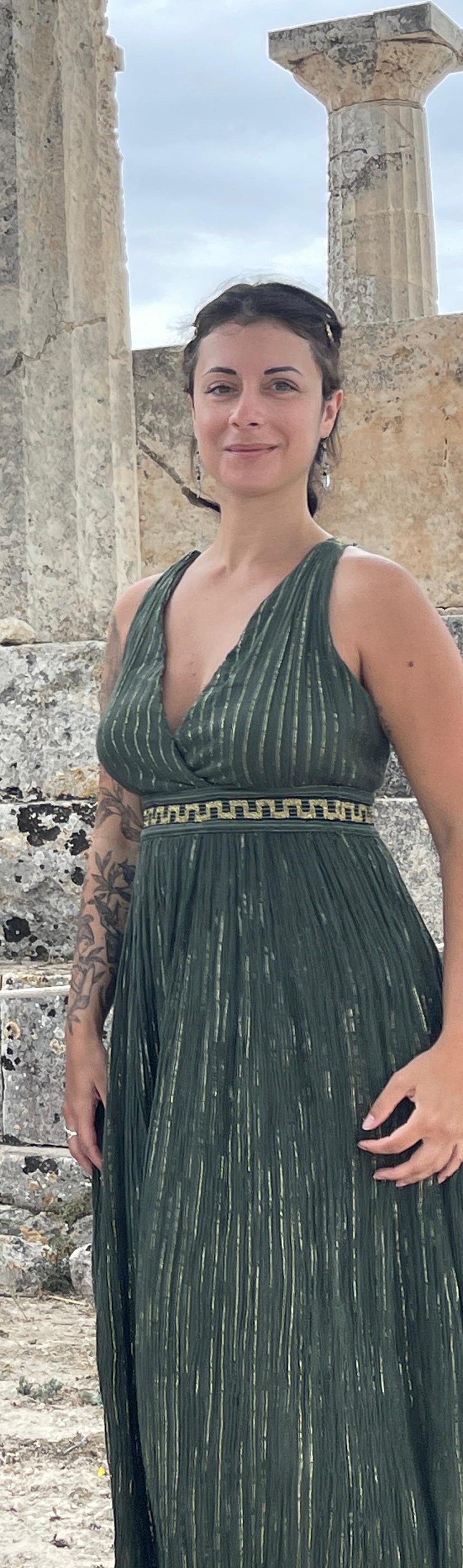 green greek dress Goddess Dress: 100% Cotton Ankle Length fantasy green goddess dress