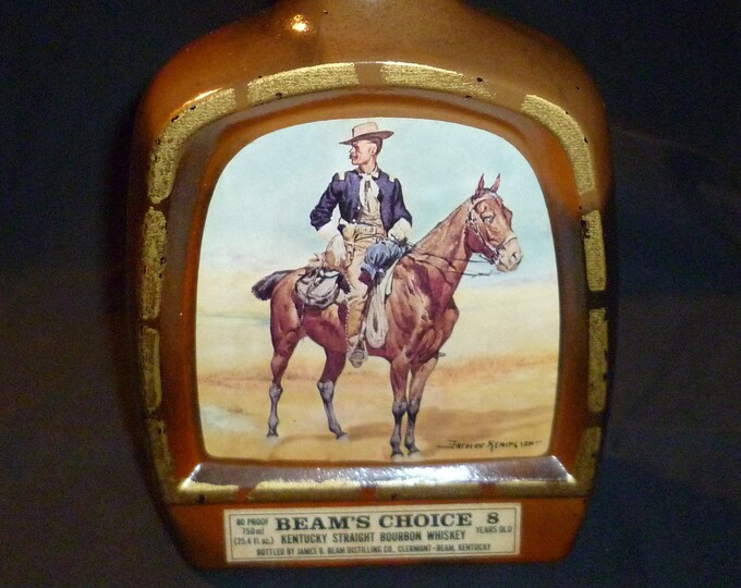 Vintage Jim Beam Decanter Artwork by Frederic Remington Etsy