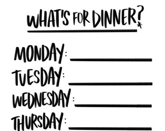 What's For Dinner? Printable PDF Digital Download