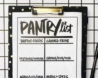 Pantry List Printable PDF Digital Download