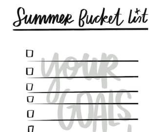 Sommer Bucket List Printable PDF Digital Download