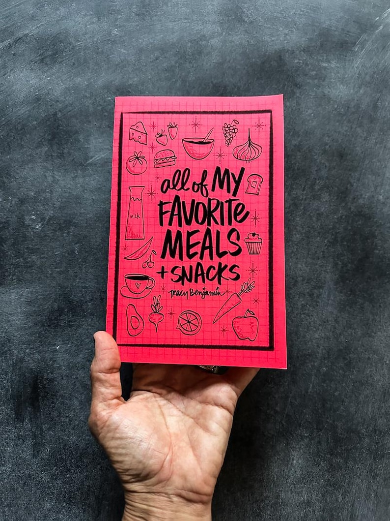 Meal Planning Booklet | Food Journal | Weekly Menu Planner | Handwriting Practice Zine image 1