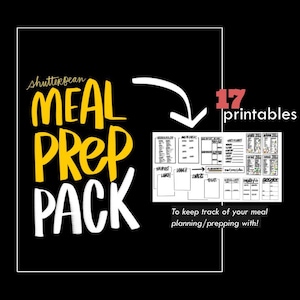 Meal Prep Pack!  Printable PDF Digital Download