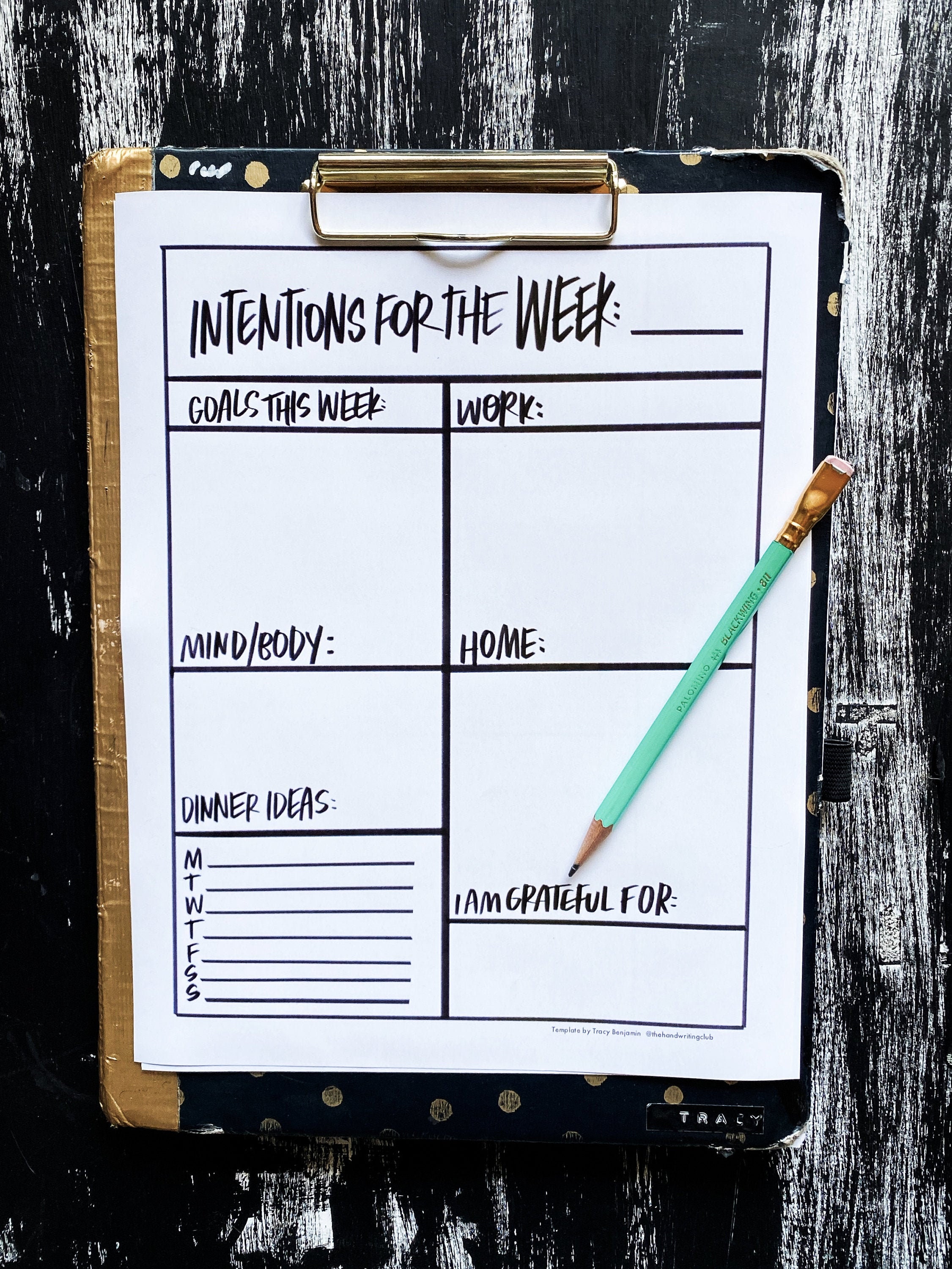 Intentions for the Week Printable | Etsy