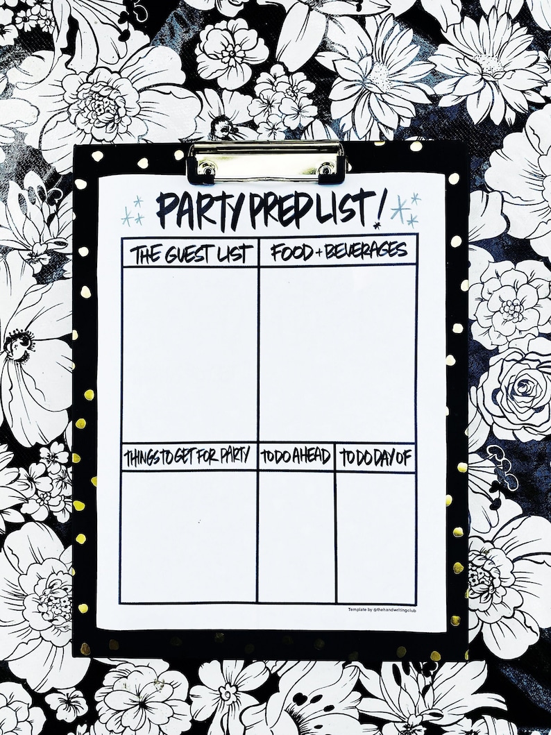 Party Planning List Printable PDF Digital Download image 1