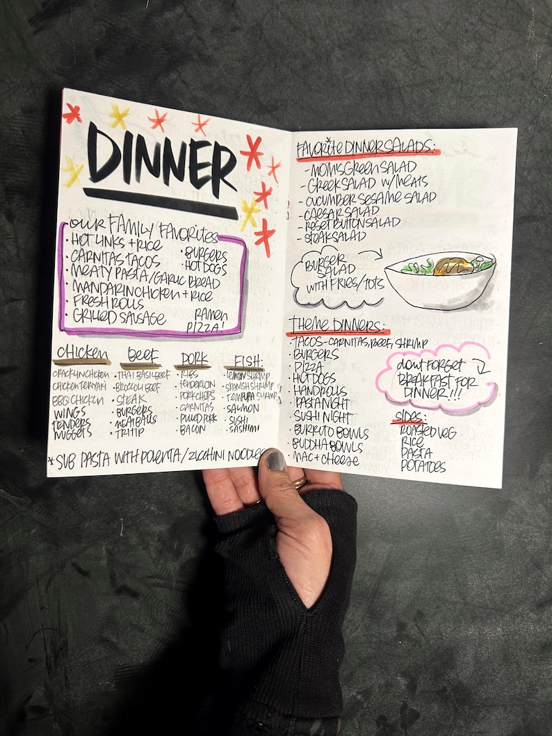 Dining Notes Meal Planning Booklet | Food Journal | Weekly Menu Planner ...