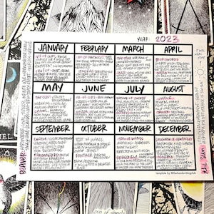 Year Calendar Printable PDF Digital Download - Etsy