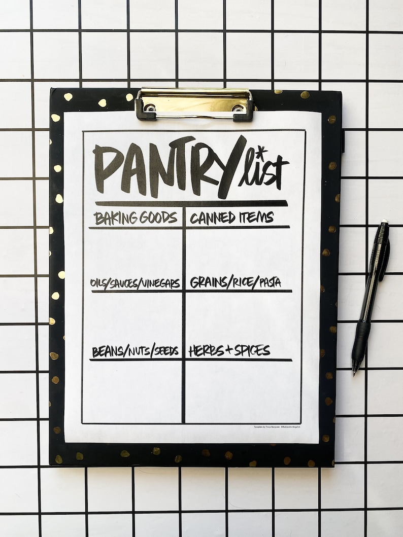 Pantry List Printable PDF Digital Download Etsy
