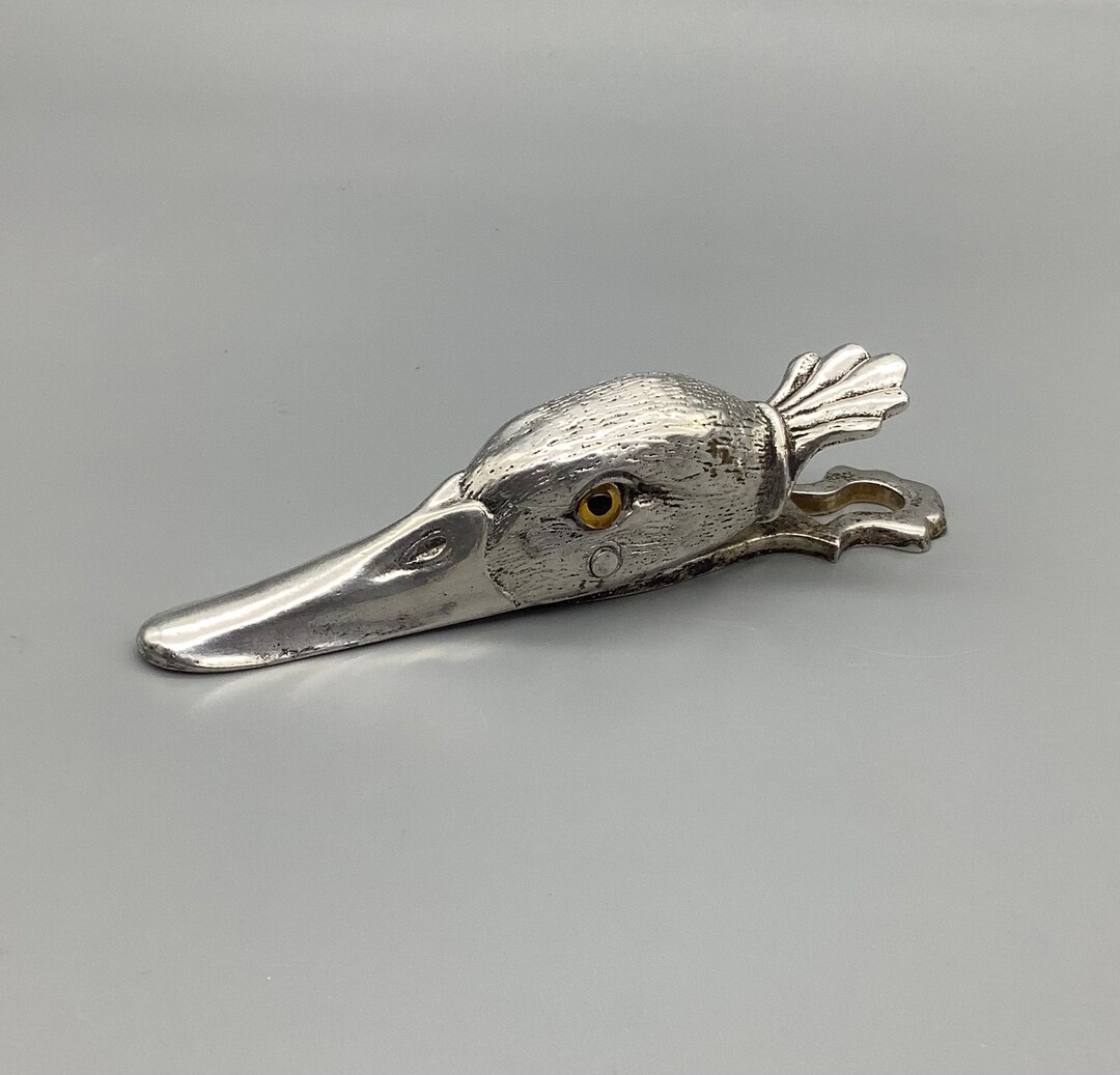Silver Plated Cast Duck Head Paper Clip Etsy
