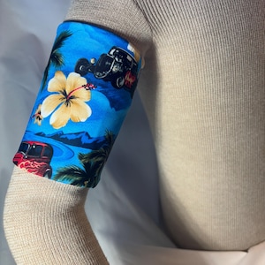 HAWAIIAN CARS SPANDEX Sensor Cover Arm Band- Dexcom, OmniPod, Libre
