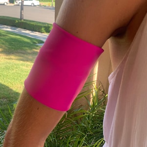 FUCHSIA SPANDEX SENSOR Cover Arm Band - Dexcom, OmniPod, Libre
