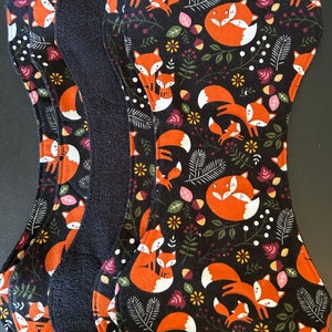 Burp Cloth - Fox and black terry