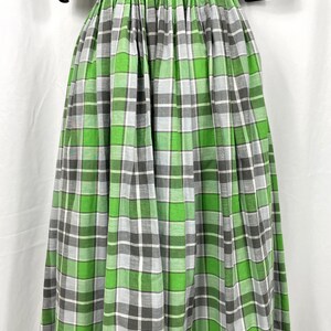 Vintage 1950's Green Plaid Skirt image 3