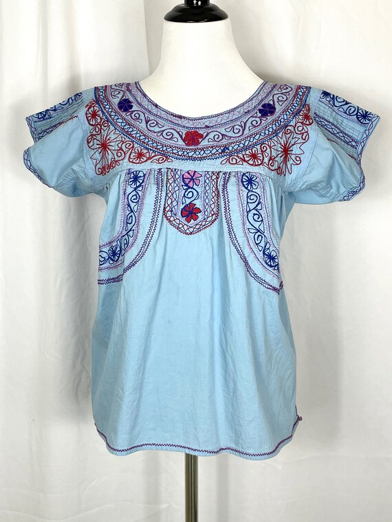 Vintage 1970's Embroidered Pullover Top - image 1