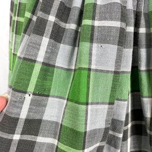 Vintage 1950's Green Plaid Skirt image 5