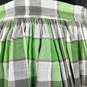 Vintage 1950's Green Plaid Skirt image 4