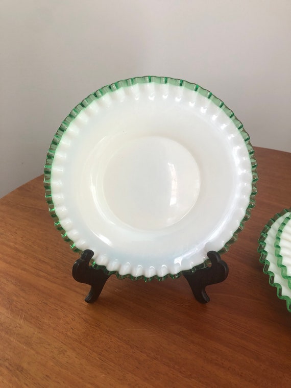 希少　fenton エメラルド　クレスト　アメリカ　ビンテージ　ミルクグラス Fenton Emerald Crest Milk Glass, 10