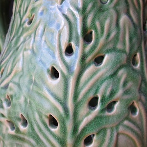 Vintage Majolica Style Glazed Green Pottery, Pottery from Portugal Unmarked, 13 Tall, Large Jug Vase Pitcher image 7