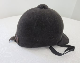 Vintage Small Sized ShowRing Riding Helmet, Made in England, 19 1/2 " Black Velvet Riding Hat