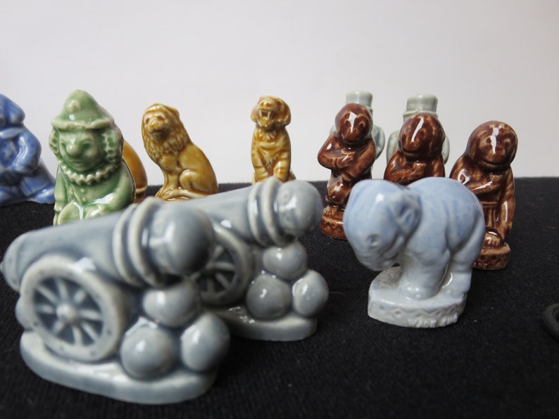 13 of 15 circus design Red Rose Tea Statues Vintage Wade Whimsie Figurines ON SALE Made in England 20 Figurines Included