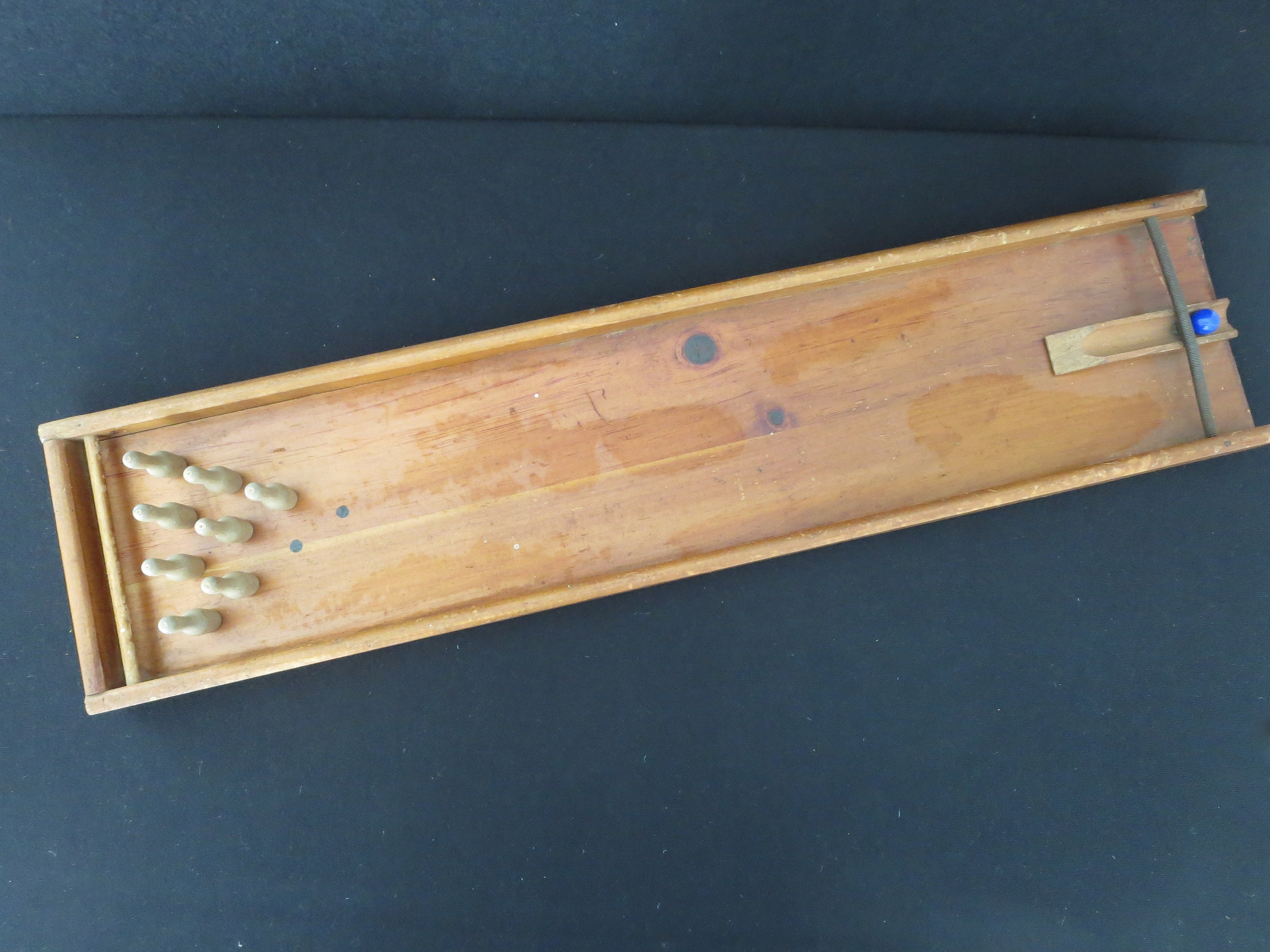 Antique Tabletop Bowling Alley Game Antique Toy Bowling Game Etsy