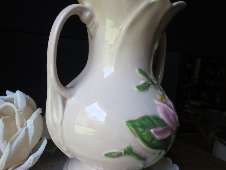 ON SALE! Vintage Hull H-9-8 1/2, Large Hull Magnolia Vase Glossy, Pink Flowers, 1947-1948, USA Art Pottery bild 8
