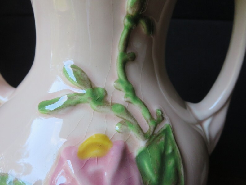 ON SALE! Vintage Hull H-9-8 1/2, Large Hull Magnolia Vase Glossy, Pink Flowers, 1947-1948, USA Art Pottery bild 3