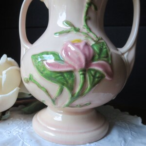 ON SALE! Vintage Hull H-9-8 1/2, Large Hull Magnolia Vase Glossy, Pink Flowers, 1947-1948, USA Art Pottery bild 2