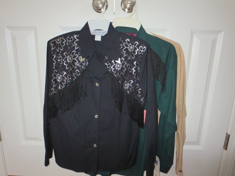Women/'s Western Cowgirl Cotton Shirts Size Large and 1314 Gordon /& James Three Roughrider by Circle T Lilia Smith Fringe Shirts 3