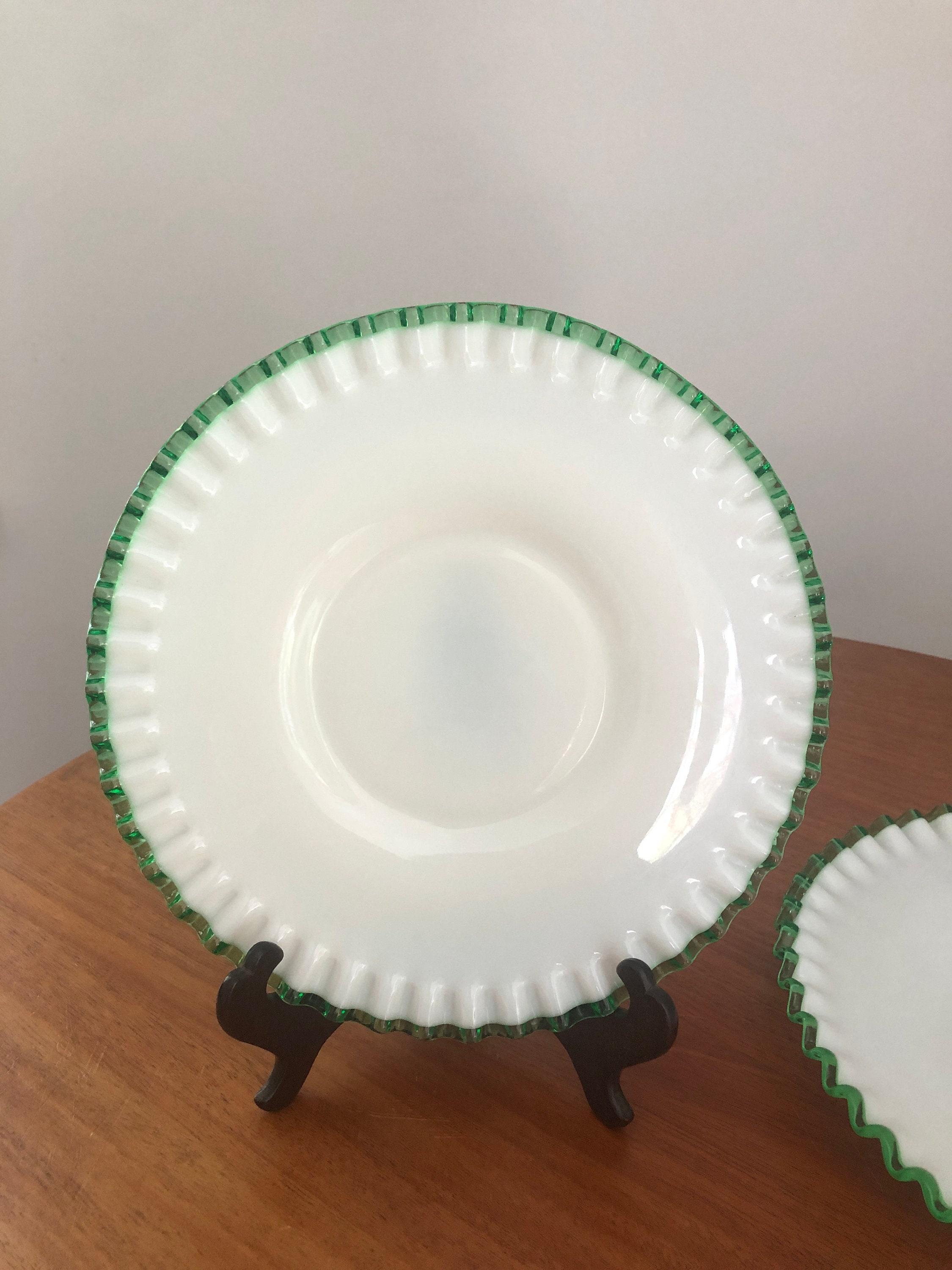 ON SALE! Fenton Emerald Crest Milk Glass, 10