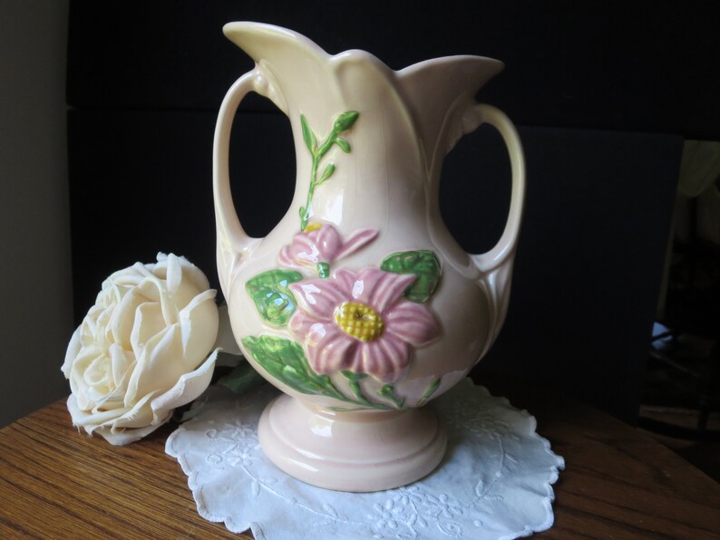 ON SALE! Vintage Hull H-9-8 1/2, Large Hull Magnolia Vase Glossy, Pink Flowers, 1947-1948, USA Art Pottery bild 4