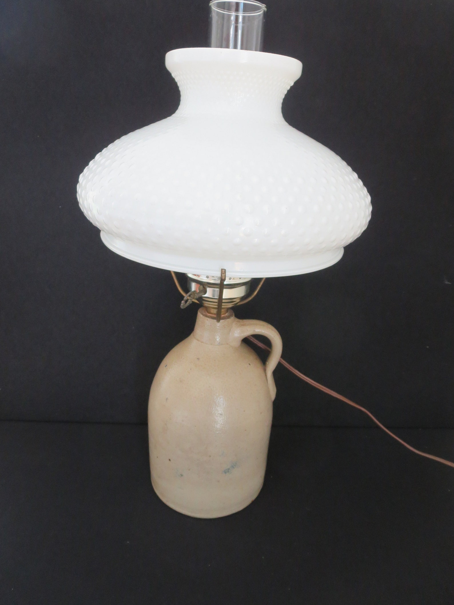 Rustic Stoneware Jug Table Lamp Salt Glaze Antique Jug Lamp Etsy