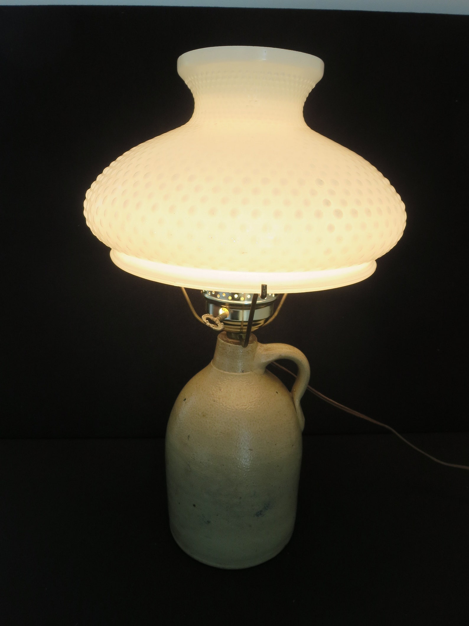 Rustic Stoneware Jug Table Lamp Salt Glaze Antique Jug Lamp Etsy