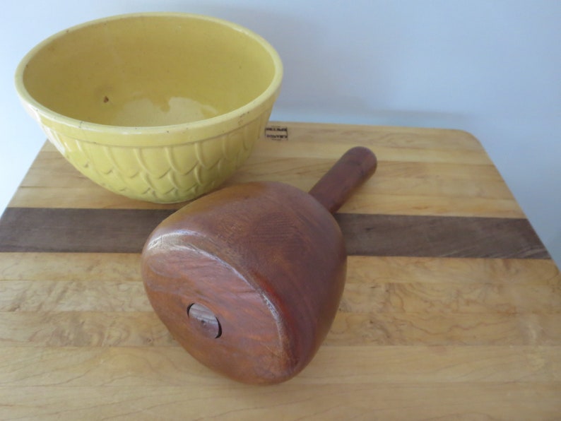 Wood Masher Antique Vintage Heavy Refinished Turned Wooden | Etsy